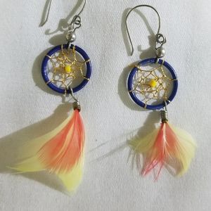 Feather dreamcatcher earing